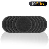Geekria 10 Pairs 2 Inch (50mm) QuickFit Foam Replacement Ear Pads for AKG Koss Logitech Plantronics Rapoo Sennheiser Sony Headphones Ear Cushions, Headset Earpads, Ear Cups Cover (Black)