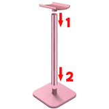 Geekria Pink Gaming Headset Stand, Aluminum Headphone Holder with Heavy Non-Slip Base, Desktop Over-Ear Headphones Hanger for Desk Setup, Fits Sony, Bose Beats