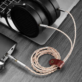 Geekria Apollo Copper Silver Braid Upgrade Audio Cable Compatible with HIFIMAN SUNDARA, Ananda Arya, HE4XX, Edition XS 3.5mm (1/8'') Male Replacement Headphones Cord (4.9ft/1.5m)