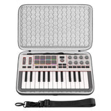 Geekria Audio Interface Carrying Case, Compatible with Akai Professional MPK Mini IV, EVA Hard Shell Portable Travel Bag (Dark Gray)