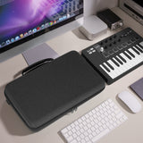 Geekria USB MIDI Keyboard Controller Hand Case, Compatible with Arturia MiniLab 3 / MiniLab MkII 25 Slim-Key, Hard Shell Travel Carrying Bag (Dark Grey)