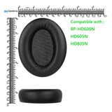 Geekria QuickFit Replacement Ear Pads for Panasonic RP-HD600N HD605N HD805N Headphones Ear Cushions, Headset Earpads, Ear Cups Cover Repair Parts (Black)