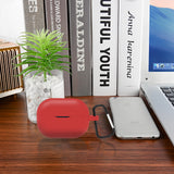 Geekria Silicone Case Cover Compatible with JBL Vibe 200TWS, Wave 200TWS True Wireless Earbuds, Earphones Skin Cover, Protective Carrying Case with Keychain Hook, Charging Port Accessible (Red)