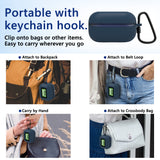 Geekria Silicone Case Cover Compatible with JBL Live Buds 4, Protective Earbuds Case with Locking Aluminum Carabiner, Charging Port Accessible, Front LED Visible (Dark Blue)