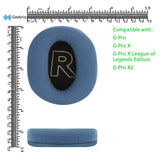 Geekria QuickFit Replacement Soft Headphone Ear Pads for Logitech GPro/ GProX/ GProX2/ GProXLeague of Legends Edition Gaming Headphones Ear Cushions, Repair Parts (Blue)