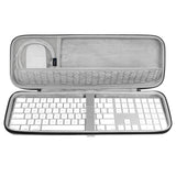 Geekria Keyboard Carrying Case, Hard Shell Protective Travel Bag. Compatible with Apple Magic Keyboard with Numeric Keypad and Apple Magic Mouse Combo Case. (Light Grey)