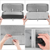 Geekria Keyboard Carrying Case, Compatible with Logitech MX Keys S / MX Keys Advanced, EVA Hard Shell Travel Bag (Light Gray)