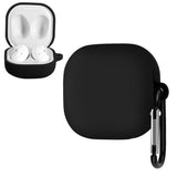 Geekria Silicone Case Cover Compatible with Samsung Galaxy Buds Live True Wireless Earbuds, Earphones Skin Cover, Protective Carrying Case with Keychain Hook, Charging Port Accessible (Black)