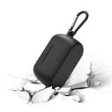 Geekria Silicone Case Cover Compatible with Jabra Elite 3 True Wireless Earbuds, Protective Earphones Skin Cover with Keychain Hook, Charging Port Accessible, Front LED Visible (Black)