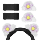 Geekria NOVA Headphone Beam Strap+Cat Ears Attachment Compatible with Bose, Sony, Skullcandy, Beats, Marshall Headphones, Easy DIY Installation, Comfortable & Stylish (Black / White+Purple)