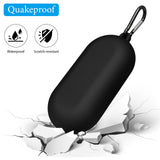 Geekria Silicone Case Cover Compatible with Soundcore by Anker V30i True Wireless Earbuds, Protective Earphones Skin Cover with Keychain Hook, Charging Port Accessible (Black)