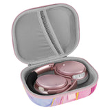 Geekria NOVA Headphones Case Compatible with Bose QC Ultra II, QC Ultra, QuietComfort 35 II, QC45, QC25, QCSE, Replacement Hard Shell Travel Carrying Bag with Cable Storage (Pink Marble)