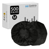 Geekria 500 Pairs Disposable Headphones Ear Cover for Over-Ear Headset Earcup, Stretchable Sanitary Ear Pads Cover, Hygienic Ear Cushion Protector (M/Black)