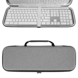 Geekria Keyboard Carrying Case, Compatible with Logitech MX Keys S / MX Keys Advanced, EVA Hard Shell Travel Bag (Light Gray)
