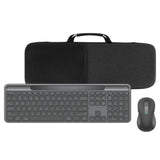 Geekria Keyboard Carrying Bag, Compatible with Logitech Signature Slim Solar+ K980, CLVX 1 Wireless Touchpad Keyboard, EVA Hard Shell Travel Replacement Case (Dark Gray)