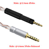 Geekria Apollo Silver-Plated 4.4mm to 2.5mm Headphone Replacement Cable, Balanced Audio Headphone Cable Cord Compatible with ATH-M50X (4.9 ft / 1.5 m)