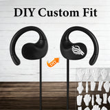 Geekria USB-C Sport Earbuds with DIY Sticker Pack, Wired Over-Ear Hook Headphones, Secure Fit Sweat-Resistant Earphones for Running, Gym, Workout(Black / 3.9FT)