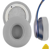 Geekria QuickFit Replacement Ear Pads for Beats Solo2 Wired, Solo2.0 Wired (B0518) Headphones Ear Cushions, Headset Earpads, Ear Cups Cover Repair Parts (Grey)