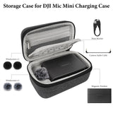 Geekria for Creators Microphone Carrying Case Compatible with DJI Mic Mini Charging Case, Mic Hard Shell Travel Bag, Portable Travel Bag with Cable Storage (Grey)