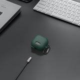 Geekria Silicone Case Cover Compatible with Soundcore by Anker Liberty 4 NC True Wireless Earbuds, Protective Earphones Skin Cover with Keychain Hook, Charging Port Accessible (Green)