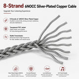 Geekria Apollo Silver-Plated Copper Upgrade Audio Cable Compatible with Sennheiser HD600, HD650, HD660S2, HD6XX Headphones, 4.4mm Replacement Headphones Cord for Amplifier (4.9ft/1.5 m)