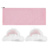 Geekria NOVA Knit Fabric Headband Cover + Cat Ears Attachment Compatible with Razer Kraken V4, SteelSeries Arctis Nova Pro, HyperX Cloud III, Sennheiser GSP 300, Sony INZONE H9 Headphones (Pink)
