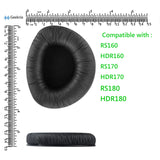 Geekria QuickFit Leatherette Replacement Ear Pads for Sennheiser RS160/170/180, HDR160/170/180 Comfortable Ear Cushions, Repair Parts (Black)