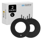 Geekria 2 Pairs Flex Fabric Headphones Ear Covers (Product Safety Certified), Washable & Stretchable Protectors for Over-Ear Headsets, Sweat-Resistant (Size L / Black)