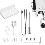 Geekria Wall Mount Kit Compatible with SONY Playstation 5 Slim Console, Disc & Digital Edition Metal Wall Hanging Stand, with 2-in-1 Magnetic Charging Cable, Headset Hanger