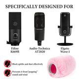 Geekria for Creators Furry Windscreen for 1.5'' (38mm) Diameter Microphones, Mic DeadCat Wind Cover Muff, Fluff Cover Windshield Compatible with FIFINE A6 (Pink / 2 Pack)