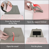 Geekria Compact Keyboard Case, Vegan Leather Travel Case, with Phone and Tablet Holder, Compatible with Logitech K380/Pebble Keys 2 K380s, Magic Keyboard (Pink)