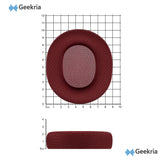 Geekria Mesh Fabric Replacement Ear Pads Compatible with Sony WH-CH700N, WH-CH710N, WH-CH720N Headphones Ear Cushions, Repair Parts (Dark red)