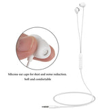 Geekria Sleeping Headphones for Side Sleepers, 3.5mm Wired Soft Silicone In-Ear Earbuds with Mic & Volume Control, Noise Cancelling Earphones for Sleep, Travel & Meditation (3.9FT)
