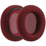 Geekria Comfort Mesh Fabric Replacement Ear Pads for SteelSeries Arctis Nova Pro Wired/ Nova1/ 1P/ 1X/ Nova3/ 3P/ 3X/ Nova4/ 4P/ Nova5/ 5P/ 5X/ Nova7/ 7P/ 7X Headphones Ear Cushions (Red)
