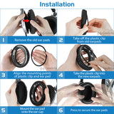 Geekria QuickFit Replacement Ear Pads for Sennheiser PXC450, PXC350, PC350, HME95, HMEC250 Headphones Ear Cushions, Headset Earpads, Ear Cups Cover Repair Parts (Black)