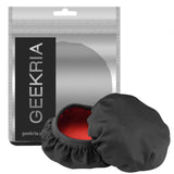 Geekria 2 Pairs Flex Fabric Headphones Ear Covers, Washable & Stretchable Sanitary Earcup Protectors for Over-Ear Headset Ear Pads, Sweat Cover for Gym, Gaming (M / Black-Red)