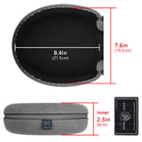 Geekria Shield Headphones Case Compatible with AirPods Max Case, Will Make Headphones Into Sleep Mode Immediately, Replacement Hard Shell Travel Carrying Bag with Cable Storage (Microfiber Grey)