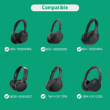 Geekria Audio Cable with Mic Compatible with Sony WH-1000XM6/1000XM5/1000XM4, WH-CH720N/CH710N Headphones, 3.5mm Replacement Stereo Cord with Inline Mic and Volume Control (4ft / 1.2m)