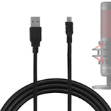 Geekria for Creators Mini-USB to USB Microphone Cable 10 ft / 300 CM, Compatible with HyperX QuadCast SAMSON Meteor, Audio-Technica AT2005USB, FIFINE K690, K678 Balanced Mic Cord (Black)