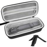 Geekria Carrying Case for Osmo Pocket 3, Portable Storage Small Protector Bag Compatible with DJI Osmo Pocket 3, Protective with Mini Tripod, Wrist Strap, Carabiner Accessories (Grey / Suit)