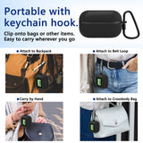 Geekria Silicone Case Cover Compatible with JBL Live Buds 4, Protective Earbuds Case with Locking Aluminum Carabiner, Charging Port Accessible, Front LED Visible (Black)