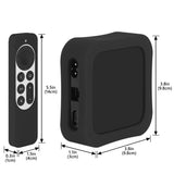 Geekria Protective Case Compatible with Apple TV 4K (3rd Generation) - Lightweight (Anti Slip) Shockproof Silicone Cover (Black)