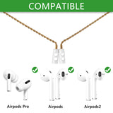 Geekria Wireless Earphone Magnetic Anti-Lost Strap Accessories, Super Tape, Sports Braided Neck Strap, Lanyard, Holder for Around Neck, Compatible with Airpods Pro 1st 2nd, AirPods Pro (Gold)