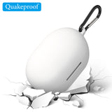 Geekria Silicone Case Cover Compatible with Bose New QuietComfort True Wireless Earbuds, Protective Earphones Skin Cover with Keychain Hook, Charging Port Accessible, Front LED Visible (White)