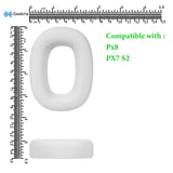Geekria QuickFit Replacement Ear Pads Compatible with Bowers & Wilkins Px8, Px7 S2 ( Do Not Fit Px7, Px7S2e) Headphones, Ear Cushions (White)