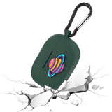 Geekria Silicone Case Cover Compatible with Sony WF-1000XM5 True Wireless Earbuds, Protective Earphones Skin Cover with Keychain Hook, Charging Port Accessible (Dark Green)