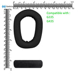 Geekria Comfort Mesh Fabric Replacement Ear Pads for Logitech G435 G335 Headphones Ear Cushions, Repair Parts