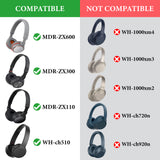 Geekria Shield Headphones Case Compatible with Sony WH-CH510, WH-CH520, MDR-ZX300, MDR-ZX310, MDR-XB200, Replacement Hard Shell Travel Carrying Bag with Cable Storage (Blue)