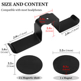 Geekria Dual Magnetic Headphone Holder, Aluminum Headset Hook with Strong Magnet, Desk Mount Headphone Hanger, Non-Slip Rubber Pad, Holds 2 Headphones, Gaming & Office (Black)