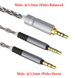Geekria Apollo Silver-Plated Copper Upgrade Audio Cable Compatible with VZR Model One/MKII Gaming Headset, 3.5mm (1/8'') to Dual 3.5mm Replacement Headphones Cord (4.9 ft / 1.5 m)